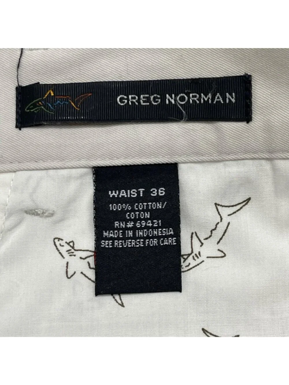Vintage Greg Norman Pleated Chino Shorts Men's Size 36 Khaki Beige 100% Cotton‎